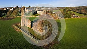 Aerial view. St Mary`s Abbey and Cathedral. Ferns. co Wexford. Ireland photo